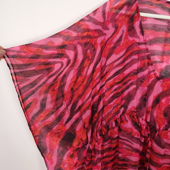 Vintage Banana Republic Silk Sheer Patterned Tunic Top Swim Cover Up - Picture 2 of 8